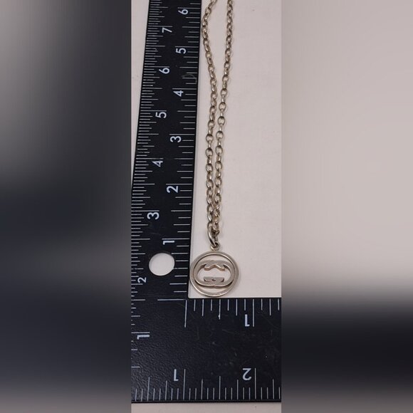 Gucci Women's Interlocking GG Logo Chain Necklace Sterling Silver AG 925 11" - Picture 13 of 16